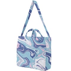 Blue Vivid Marble Pattern 12 Square Shoulder Tote Bag by goljakoff