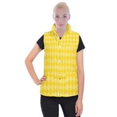 Yellow Diamonds Women s Button Up Vest by ArtsyWishy