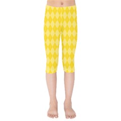 Yellow Diamonds Kids  Capri Leggings  by ArtsyWishy