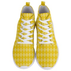 Yellow Diamonds Men s Lightweight High Top Sneakers by ArtsyWishy