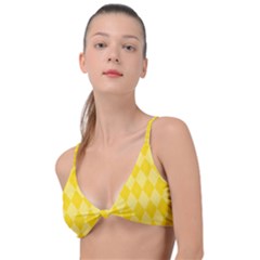 Yellow Diamonds Knot Up Bikini Top by ArtsyWishy