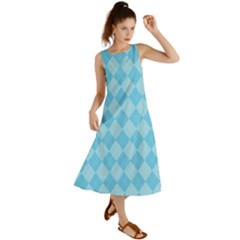 Baby Blue Design Summer Maxi Dress by ArtsyWishy