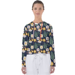 Flower Grey Pattern Floral Women s Slouchy Sweat