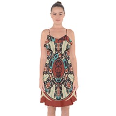 Grateful-dead-pacific-northwest-cover Ruffle Detail Chiffon Dress by Sapixe