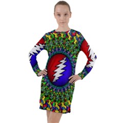 Grateful Dead Long Sleeve Hoodie Dress by Sapixe