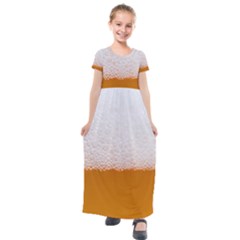 Beer Foam Bubbles Alcohol  Glass Kids  Short Sleeve Maxi Dress by Amaryn4rt