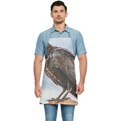 Black Crow Standing At Rock Kitchen Apron by dflcprintsclothing