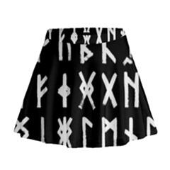 The Anglo Saxon Futhorc Collected Inverted Mini Flare Skirt by WetdryvacsLair