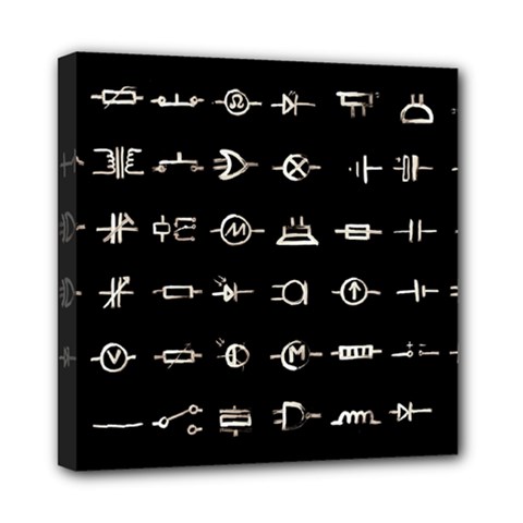 Electrical Symbols Callgraphy Short Run Inverted Mini Canvas 8  X 8  (stretched) by WetdryvacsLair