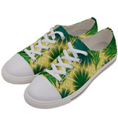 Yellow Tropical Pattern Women s Low Top Canvas Sneakers by designsbymallika