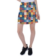 Tribal Love Pattern Tennis Skirt by designsbymallika