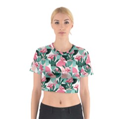 Beautiful Flamingo Pattern Cotton Crop Top by designsbymallika