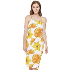 Oranges Love Bodycon Cross Back Summer Dress by designsbymallika