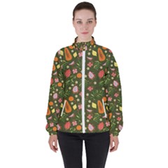 Tropical Fruits Love Women s High Neck Windbreaker by designsbymallika