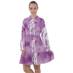 Modul Statue Greek Athlete Vaporwave All Frills Chiffon Dress