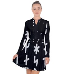 Younger Futhark Rune Set Collected Inverted Long Sleeve Panel Dress by WetdryvacsLair