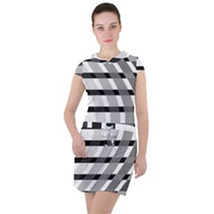 Nine Bar Monochrome Fade Squared Bend Drawstring Hooded Dress by WetdryvacsLair