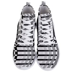 Nine Bar Monochrome Fade Squared Bend Men s Lightweight High Top Sneakers by WetdryvacsLair