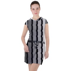 Nine Bar Monochrome Fade Squared Pulled Drawstring Hooded Dress by WetdryvacsLair