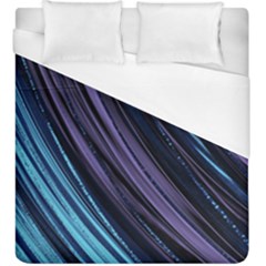 Blue And Purple Stripes Duvet Cover (king Size) by Dazzleway