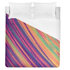 Colorful Stripes Duvet Cover (queen Size) by Dazzleway