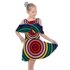 Nine 9 Bar Rainbow Target Kids  Shoulder Cutout Chiffon Dress by WetdryvacsLair