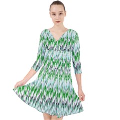Paper African Tribal Quarter Sleeve Front Wrap Dress