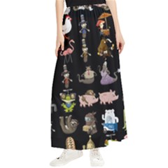 Glitch Glitchen Npc Animals And Characters Pattern Maxi Chiffon Skirt by WetdryvacsLair