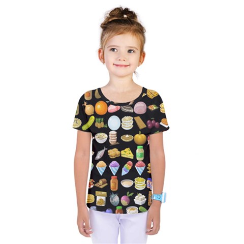 Glitch Glitchen Food Pattern Two Kids  One Piece Tee by WetdryvacsLair