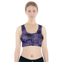 Purple And Yellow Abstract Sports Bra With Pocket by Dazzleway