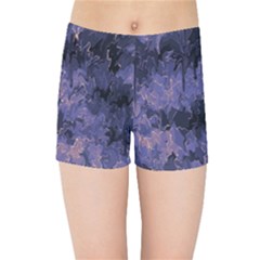 Purple And Yellow Abstract Kids  Sports Shorts by Dazzleway