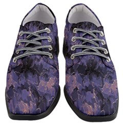 Purple And Yellow Abstract Women Heeled Oxford Shoes by Dazzleway