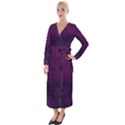 Red and purple abstract Velvet Maxi Wrap Dress View1