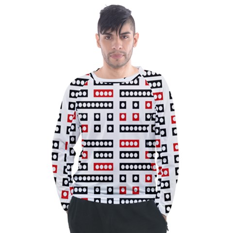 Geometric Sequence Print Pattern Design Men s Long Sleeve Raglan Tee by dflcprintsclothing