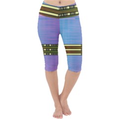 Glitched Vaporwave Hack The Planet Lightweight Velour Cropped Yoga Leggings by WetdryvacsLair