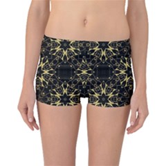 Black And Gold Pattern Boyleg Bikini Bottoms