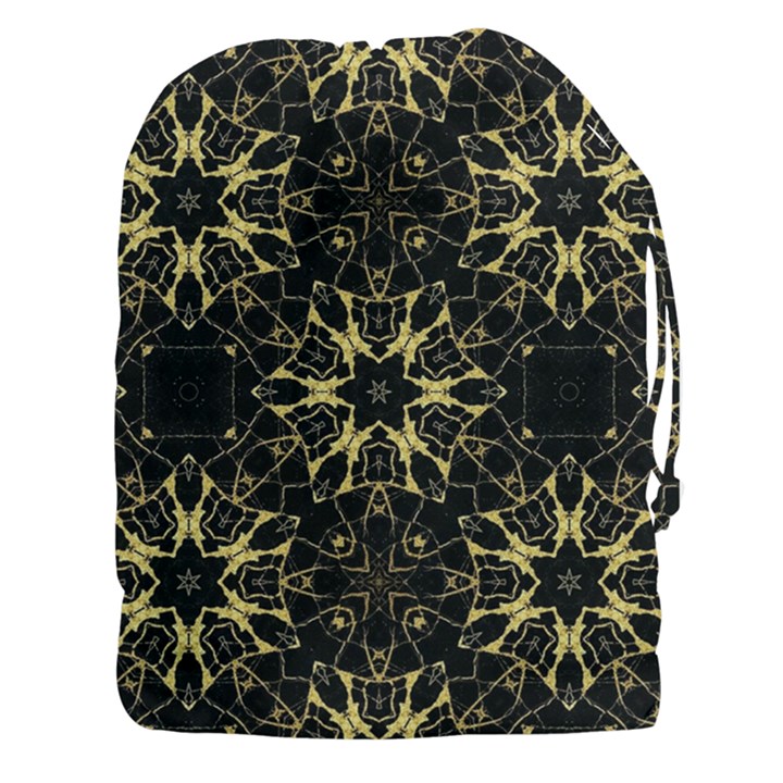 Black and gold pattern Drawstring Pouch (3XL)