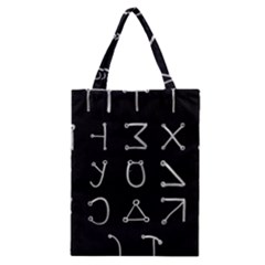 Heinrich Cornelius Agrippa Of Occult Philosophy 1651 Angelic Alphabet Or Celestial Writing Collected Inverted Classic Tote Bag by WetdryvacsLair