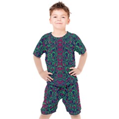 Tree Flower Paradise Of Inner Peace And Calm Pop-art Kids  Tee And Shorts Set by pepitasart