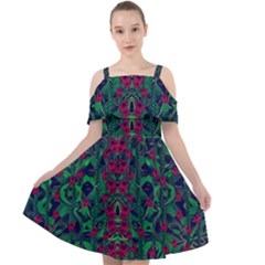 Tree Flower Paradise Of Inner Peace And Calm Pop-art Cut Out Shoulders Chiffon Dress by pepitasart