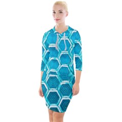 Hexagon Windows Quarter Sleeve Hood Bodycon Dress by essentialimage