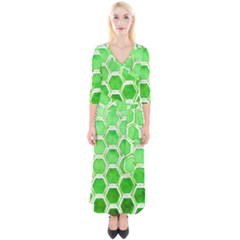 Hexagon Windows Quarter Sleeve Wrap Maxi Dress by essentialimage