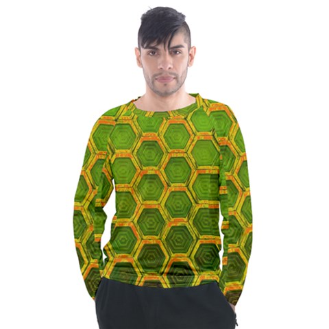 Hexagon Windows Men s Long Sleeve Raglan Tee by essentialimage