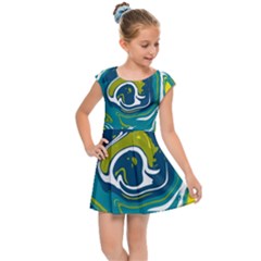 Vector Vivid Marble Pattern 14 Kids  Cap Sleeve Dress by goljakoff
