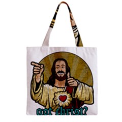 Buddy Christ Zipper Grocery Tote Bag by Valentinaart