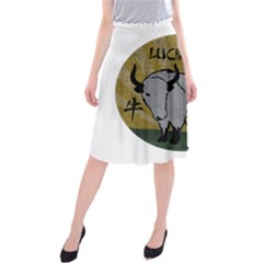 Chinese New Year ¨c Year Of The Ox Midi Beach Skirt by Valentinaart