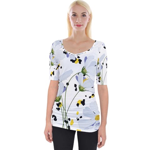 Tree Poppies  Wide Neckline Tee by Sobalvarro