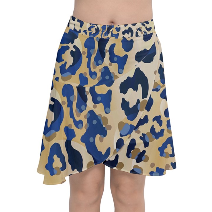 Leopard skin  Chiffon Wrap Front Skirt