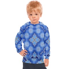 Ornate Blue Kids  Hooded Pullover by Dazzleway