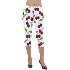 Fruit Life Lightweight Velour Capri Leggings  by Valentinaart